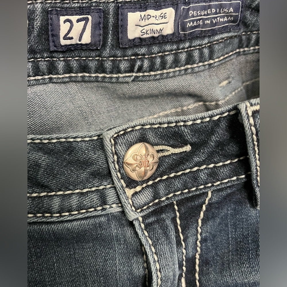 Miss me jeans size 27 mid rise skinny Stylish Blue Jeans - Picture 5 of 9